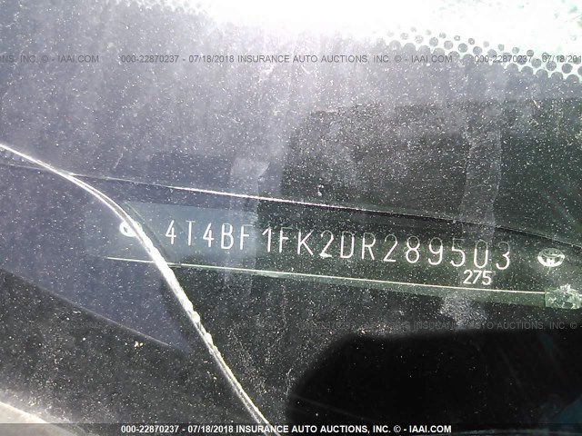 4T4BF1FK2DR289503 - 2013 TOYOTA CAMRY L/SE/LE/XLE Gümüş foto 9