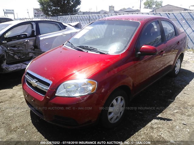 KL1TD5DE6AB129099 - 2010 CHEVROLET AVEO LS/LT RED photo 2