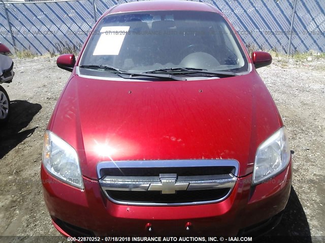 KL1TD5DE6AB129099 - 2010 CHEVROLET AVEO LS/LT RED photo 6