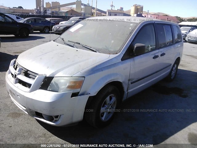 1D8HN44H88B181104 - 2008 DODGE GRAND CARAVAN SE SILVER photo 2