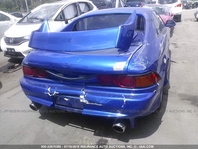 JT2SW22NXM0017625 - 1991 TOYOTA MR2 SPORT ROOF BLUE photo 6