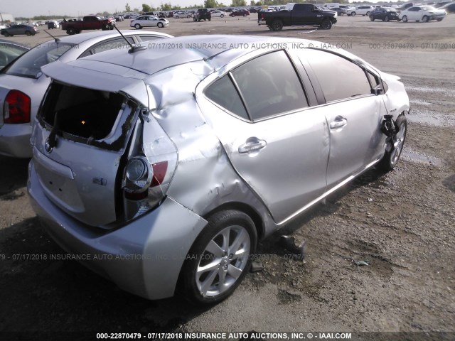 JTDKDTB3XD1045209 - 2013 TOYOTA PRIUS C SILVER photo 4