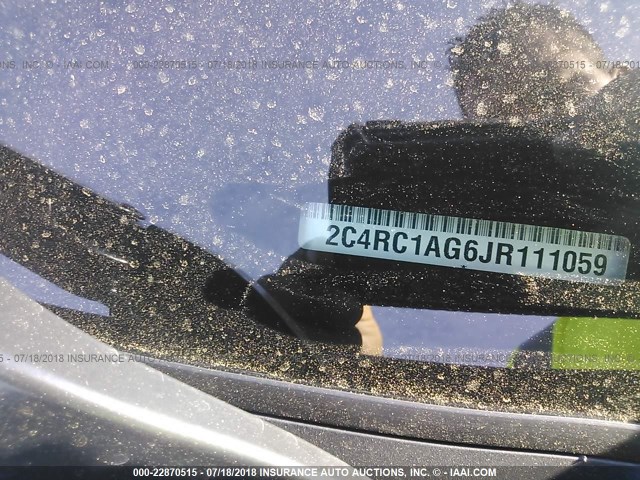 2C4RC1AG6JR111059 - 2018 CHRYSLER PACIFICA L შავი ფოტო 9