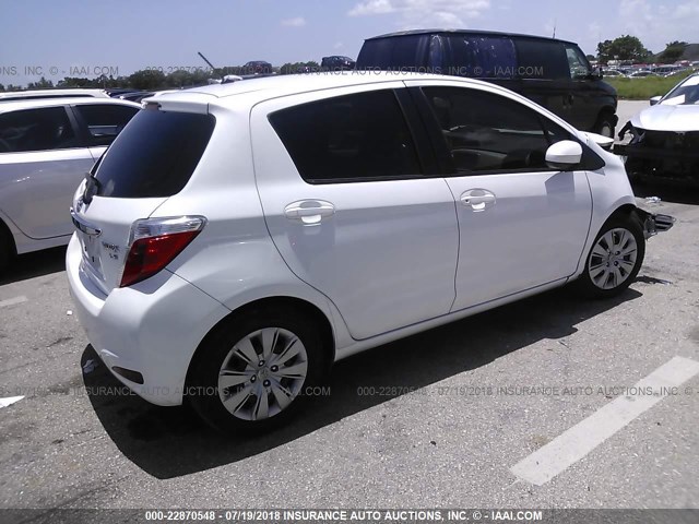 JTDKTUD3XDD555452 - 2013 TOYOTA YARIS WHITE photo 4