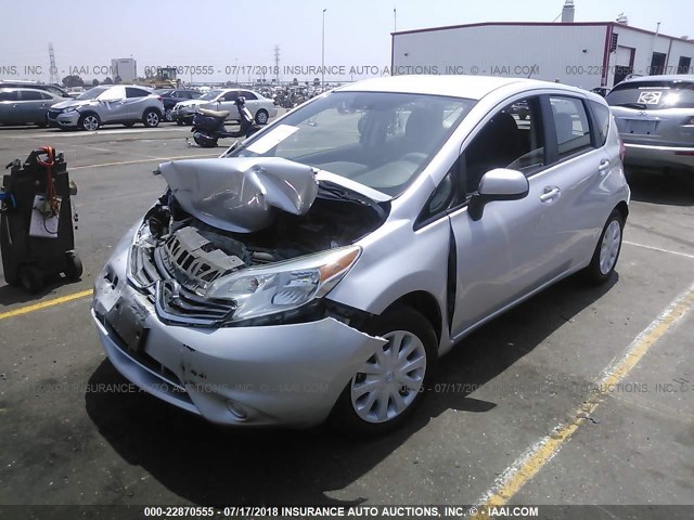 3N1CE2CP6EL400581 - 2014 NISSAN VERSA NOTE S/S PLUS/SV/SL SILVER photo 2