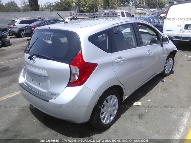 3N1CE2CP6EL400581 - 2014 NISSAN VERSA NOTE S/S PLUS/SV/SL SILVER photo 4