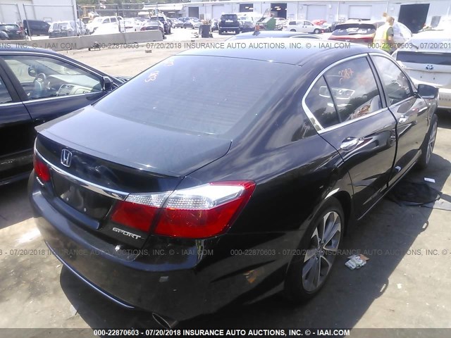 1HGCR2F57FA020168 - 2015 HONDA ACCORD SPORT BLACK photo 4