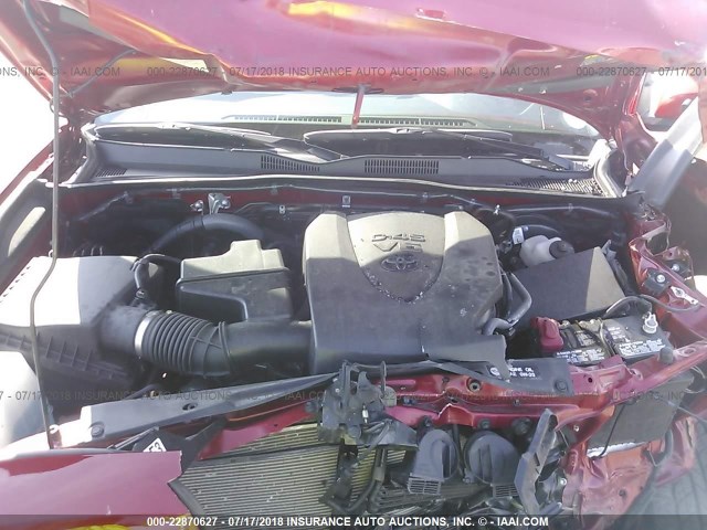 3TMCZ5AN5HM104082 - 2017 TOYOTA TACOMA DBL CAB/SR/TRDSPT/OR/PRO RED photo 10