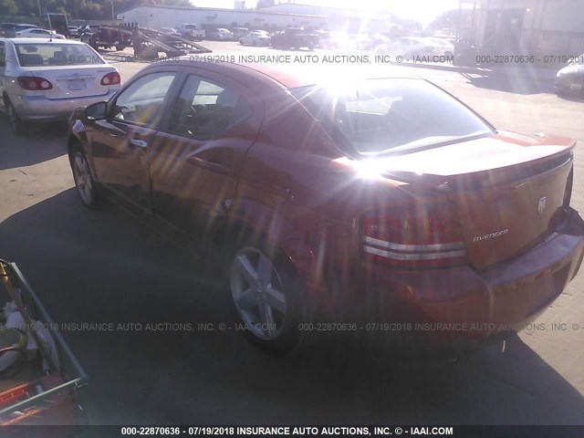 1B3LC76M48N692268 - 2008 DODGE AVENGER R/T ORANGE photo 3