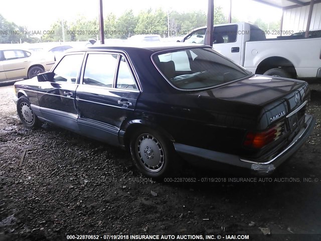 WDBCA39E2MA564595 - 1991 MERCEDES-BENZ 560 SEL BLUE photo 3