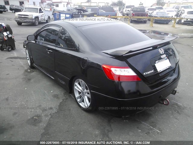 2HGFG21548H702939 - 2008 HONDA CIVIC SI BLACK photo 3