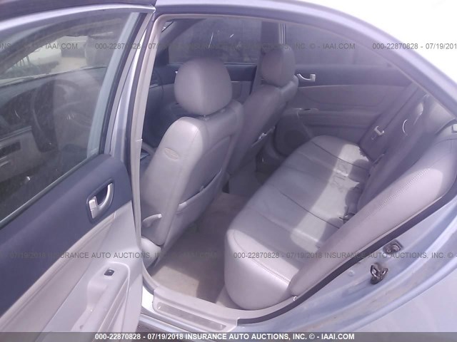 5NPEU46F66H082406 - 2006 HYUNDAI SONATA GLS/LX BLUE photo 8