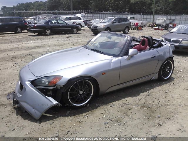 JHMAP1141YT005479 - 2000 HONDA S2000 SILVER photo 2