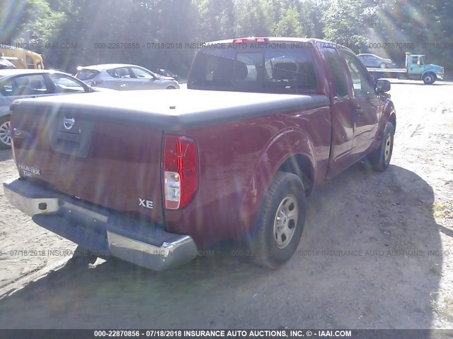 1N6BD06T97C449665 - 2007 NISSAN FRONTIER KING CAB XE MAROON photo 4
