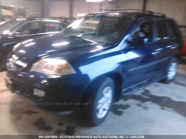 2HNYD18914H523930 - 2004 ACURA MDX TOURING BLUE photo 2