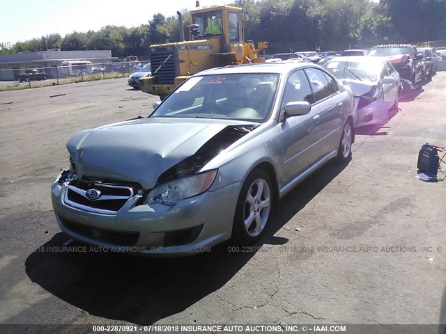 4S3BL616497218369 - 2009 SUBARU LEGACY 2.5I GREEN photo 2