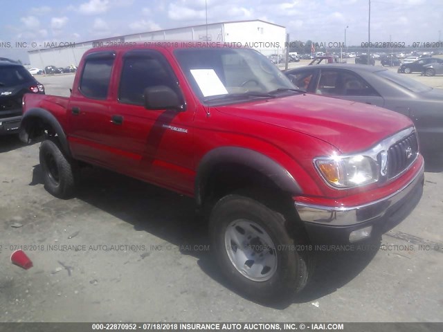 5TEGN92N24Z421284 - 2004 TOYOTA TACOMA DOUBLE CAB PRERUNNER RED photo 1