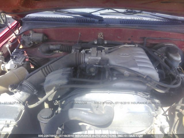 5TEGN92N24Z421284 - 2004 TOYOTA TACOMA DOUBLE CAB PRERUNNER RED photo 10