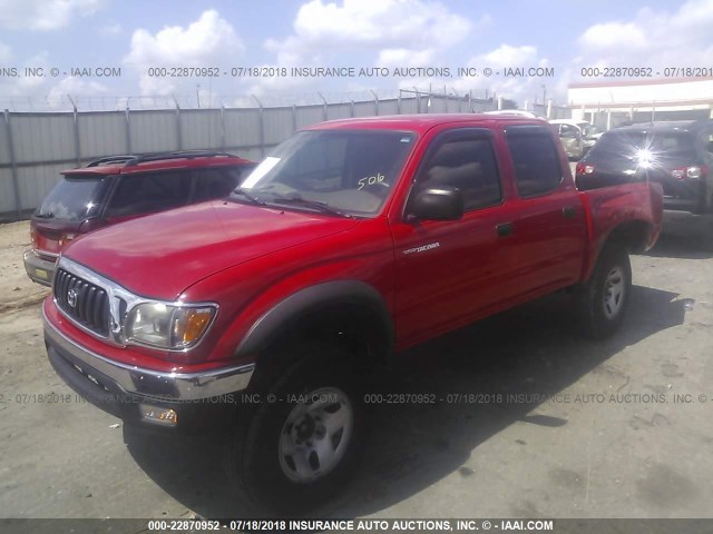 5TEGN92N24Z421284 - 2004 TOYOTA TACOMA DOUBLE CAB PRERUNNER RED photo 2