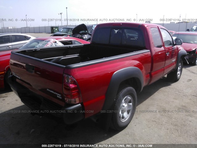 5TFTU4GN9FX078027 - 2015 TOYOTA TACOMA PRERUNNER ACCESS CAB RED photo 4