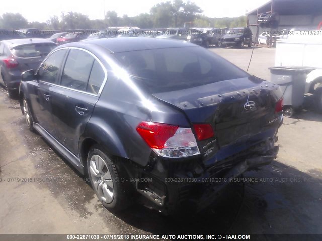 4S3BMCA66A3219269 - 2010 SUBARU LEGACY 2.5I GRAY photo 3