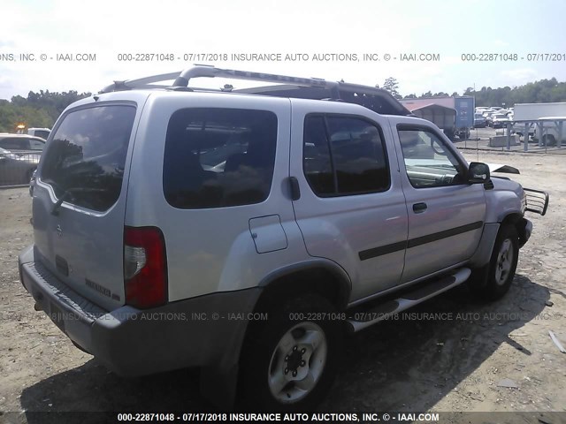 5N1ED28TX1C590160 - 2001 NISSAN XTERRA XE/SE SILVER photo 4