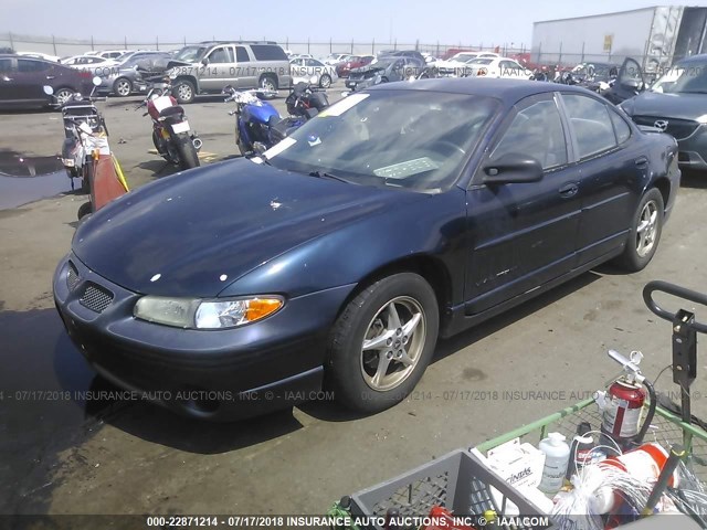 1G2WP52K12F157140 - 2002 PONTIAC GRAND PRIX GT BLUE photo 2