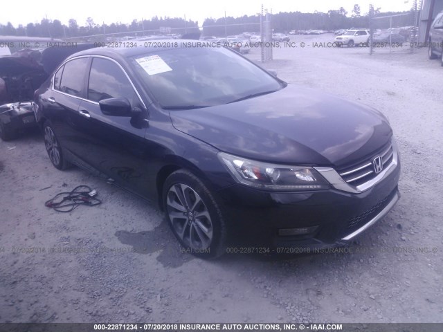 1HGCR2F56EA021181 - 2014 HONDA ACCORD SPORT BLACK photo 1