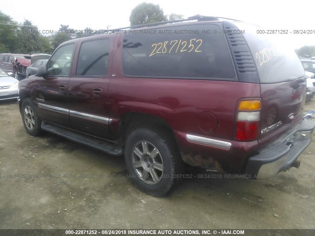 1GKFK16Z12J109343 - 2002 GMC YUKON XL K1500 MAROON photo 3