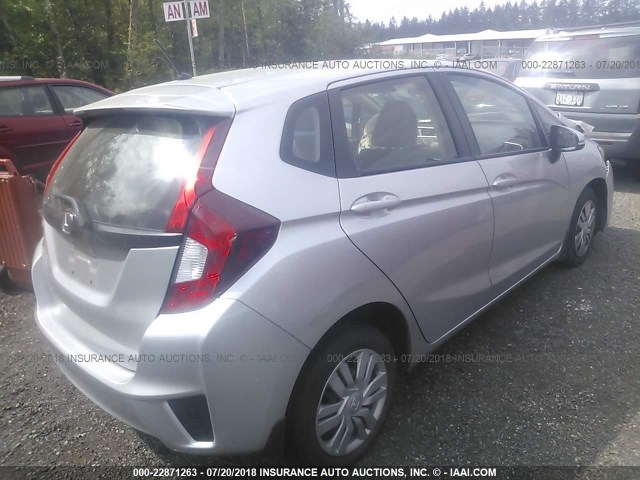 JHMGK5H55GX016135 - 2016 HONDA FIT LX SILVER photo 4