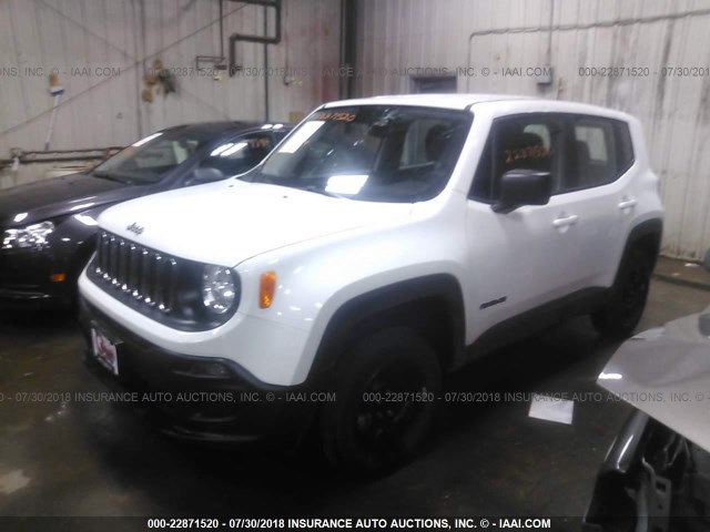 ZACCJBAB9HPE82897 - 2017 JEEP RENEGADE SPORT Սպիտակ լուսանկար 2