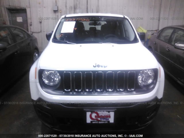 ZACCJBAB9HPE82897 - 2017 JEEP RENEGADE SPORT Սպիտակ լուսանկար 6