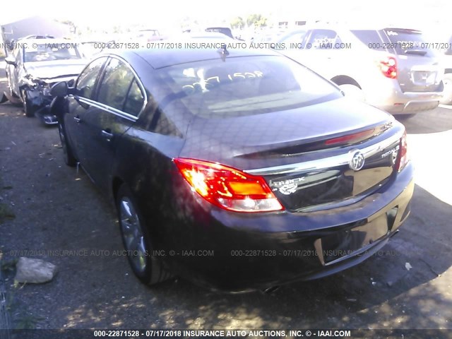 2G4GS5EV0D9138431 - 2013 BUICK REGAL PREMIUM BLACK photo 3