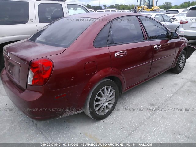 KL5JD56Z67K528982 - 2007 SUZUKI FORENZA CONVENIENCE/POPULAR RED photo 4