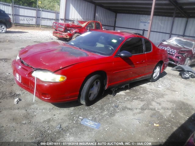 2G1WW12EX49287746 - 2004 CHEVROLET MONTE CARLO LS RED photo 2