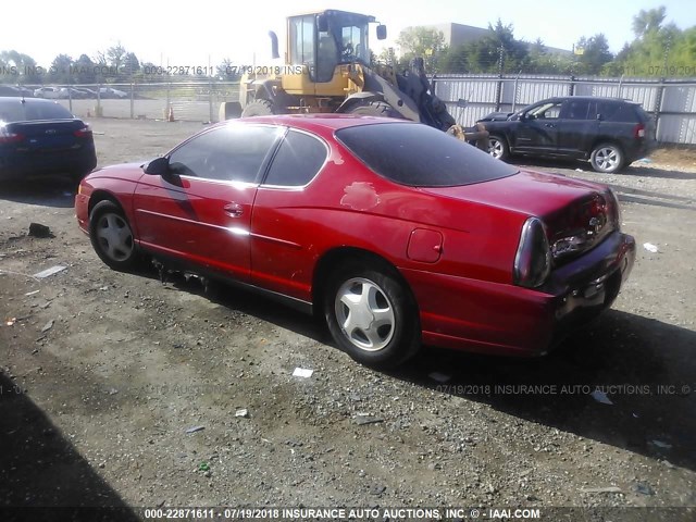 2G1WW12EX49287746 - 2004 CHEVROLET MONTE CARLO LS RED photo 3