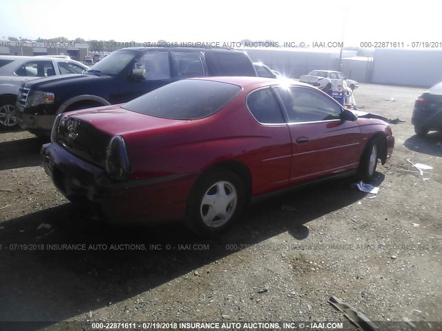 2G1WW12EX49287746 - 2004 CHEVROLET MONTE CARLO LS წითელი ფოტო 4