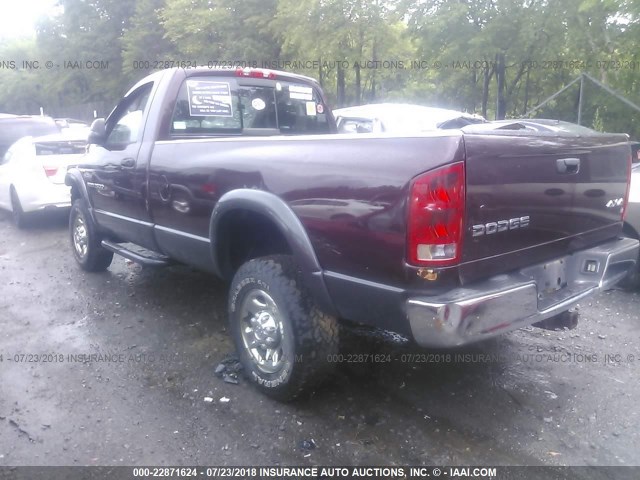 3D7KU26D04G278794 - 2004 DODGE RAM 2500 ST/SLT BURGUNDY photo 3