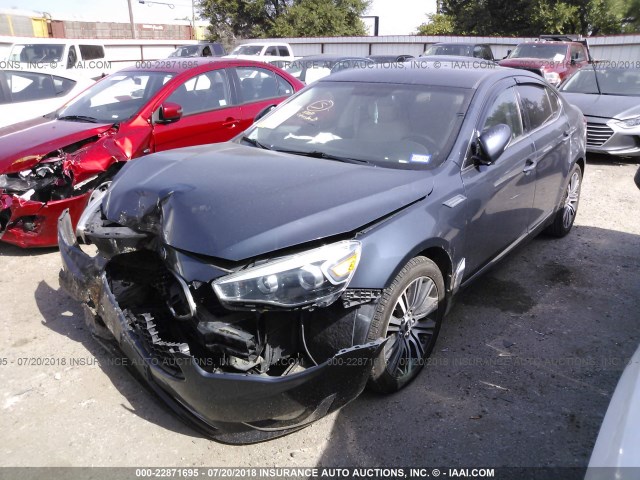 KNALN4D77E5145461 - 2014 KIA CADENZA PREMIUM/LIMITED GRAY photo 2