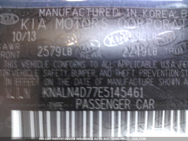 KNALN4D77E5145461 - 2014 KIA CADENZA PREMIUM/LIMITED GRAY photo 9