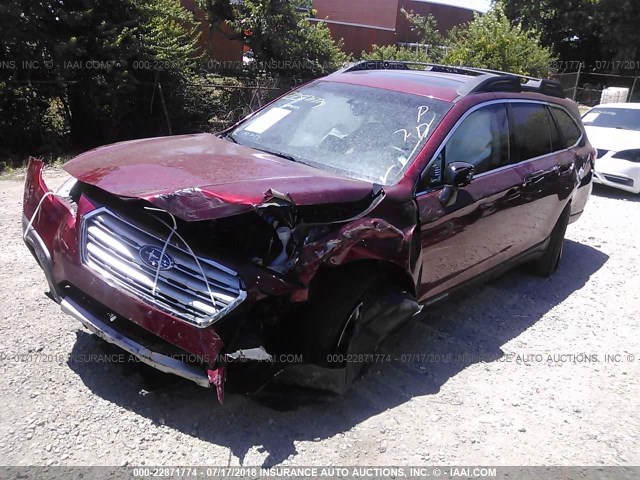 4S4BSAKC1H3252474 - 2017 SUBARU OUTBACK 2.5I LIMITED MAROON photo 2