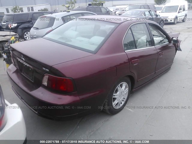 4A3AA46G73E070547 - 2003 MITSUBISHI GALANT ES/LS RED photo 4