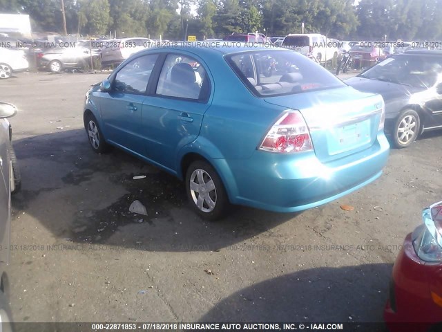 KL1TD56E39B396970 - 2009 CHEVROLET AVEO LS/LT TURQUOISE photo 3