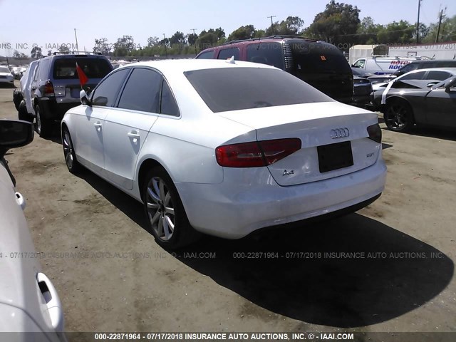 WAUEFAFL7DN050654 - 2013 AUDI A4 PREMIUM PLUS WHITE photo 3