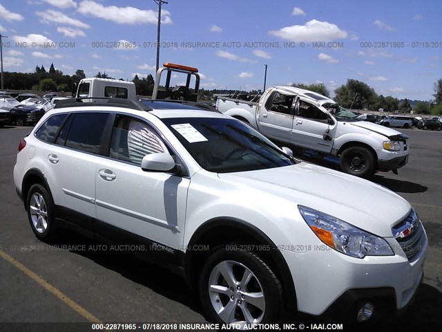 4S4BRBLC2E3305811 - 2014 SUBARU OUTBACK 2.5I LIMITED WHITE photo 1