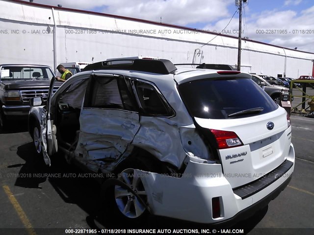 4S4BRBLC2E3305811 - 2014 SUBARU OUTBACK 2.5I LIMITED WHITE photo 3