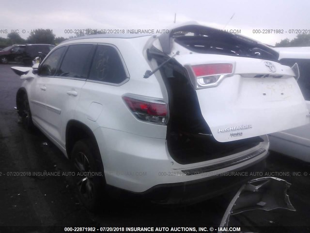 5TDJKRFH1GS348929 - 2016 TOYOTA HIGHLANDER XLE თეთრი ფოტო 3