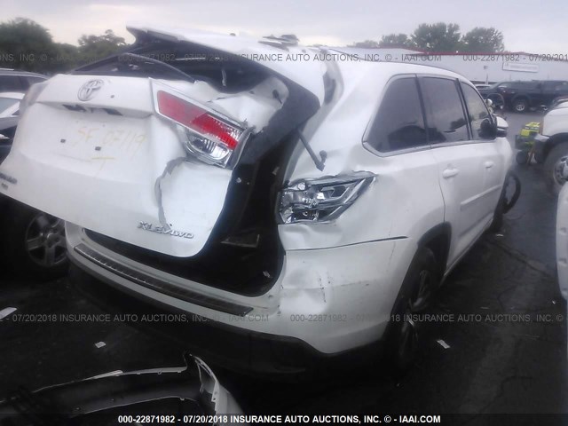 5TDJKRFH1GS348929 - 2016 TOYOTA HIGHLANDER XLE თეთრი ფოტო 4