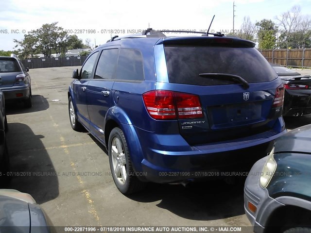 3D4GH67V29T222392 - 2009 DODGE JOURNEY R/T BLUE photo 3