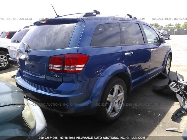 3D4GH67V29T222392 - 2009 DODGE JOURNEY R/T BLUE photo 4